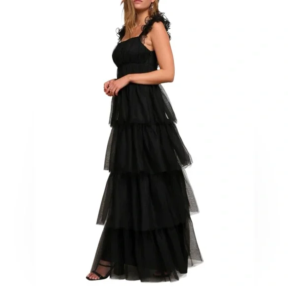 black formal dress for women plus size Formal Black V-neck High Split Long Plus Size Prom Dress